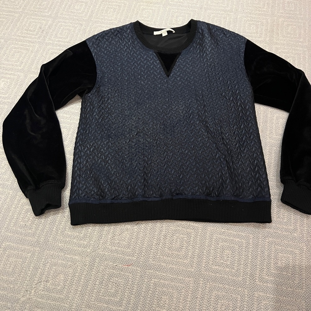Authentic Jonathan Simkhai velvet and sweater blue and black